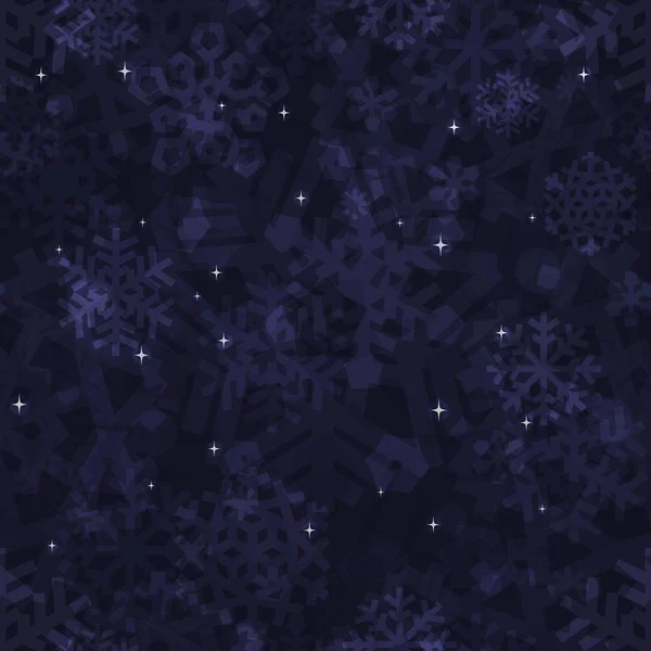 Impresionante Brillante Oscuro Copos Nieve Patrón Sin Costuras Para Invierno — Foto de Stock