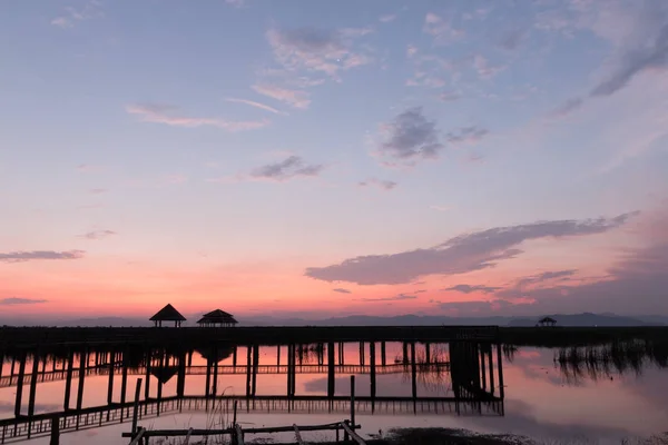 Zonsondergang Bij Sam Roi Yot Zoetwater Marsh National Park Khao — Stockfoto