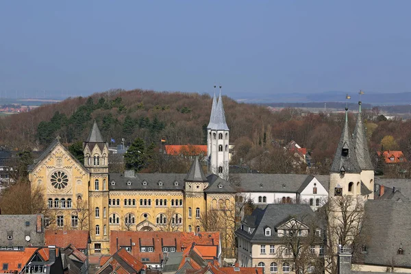 Goslar Tittar Norrut Till Ratsgymnasium Jakobikirche Och Neuwerk Kyrka — Stockfoto