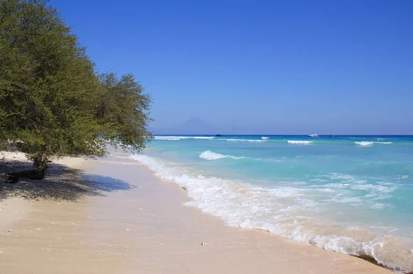 Foto Paisaje Que Representa Exótica Playa Arena Coral Blanco Parte —  Fotos de Stock