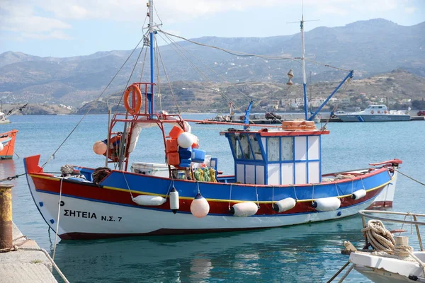 Sitia Crete Port Fishing Port Greece Medanean Fishing Boat Boat — стоковое фото