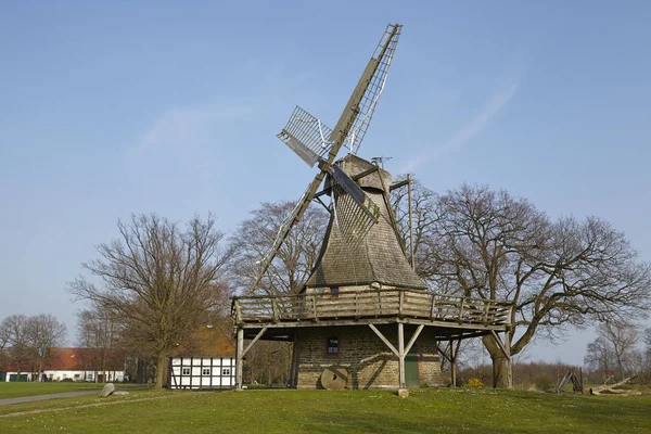 Windmill Levern Stemwede Germany Part Westphalia Mill Street Westfaelische Muehlenstrasse — стоковое фото