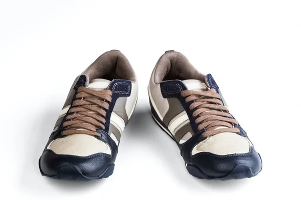 Αθλητικά Ανδρικά Παπούτσια Απομονωμένα Λευκό Φόντο — Φωτογραφία Αρχείου