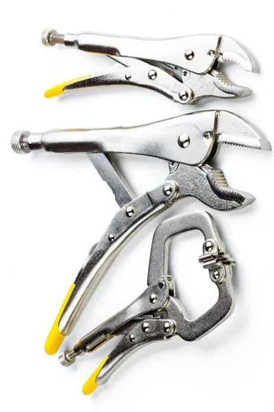 Locking Plier Set Isolated White Background — Stock Photo, Image