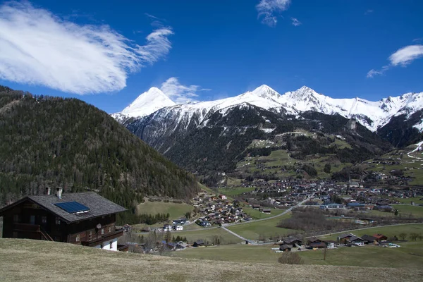 Vista Aérea Matrei Tirol Oriental Áustria — Fotografia de Stock