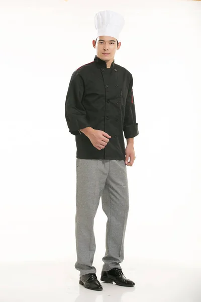 Wearing All Kinds Clothing Chef Dietitian Front White Background — Stock Photo, Image