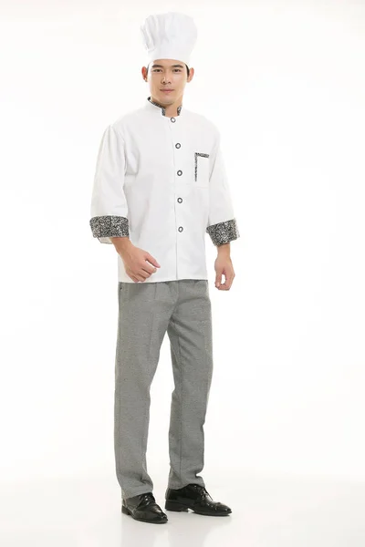 Носіння Всілякого Одягу Шеф Кухаря Дієтолога Перед Білим Тлом — стокове фото
