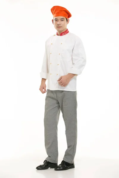 Wearing All Kinds Clothing Chef Dietitian Front White Background — Stock Photo, Image