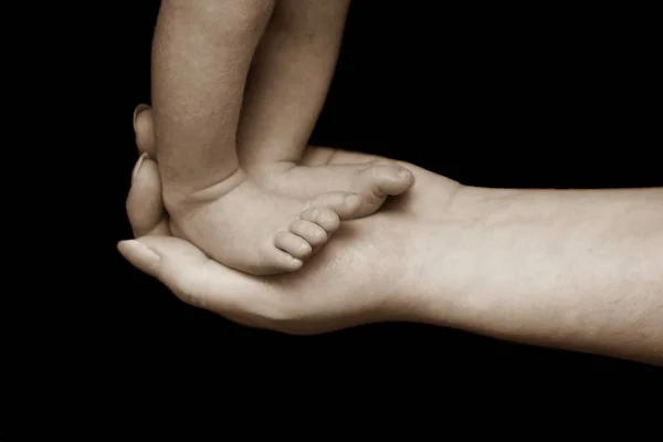 Petites Jambes Bébé Pieds Garde Enfants — Photo