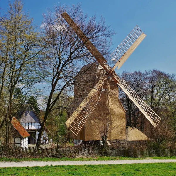 Väderkvarn Bauernhausmuseum Bielefeld Efter Avslutad Restaurering Februari 2015 — Stockfoto