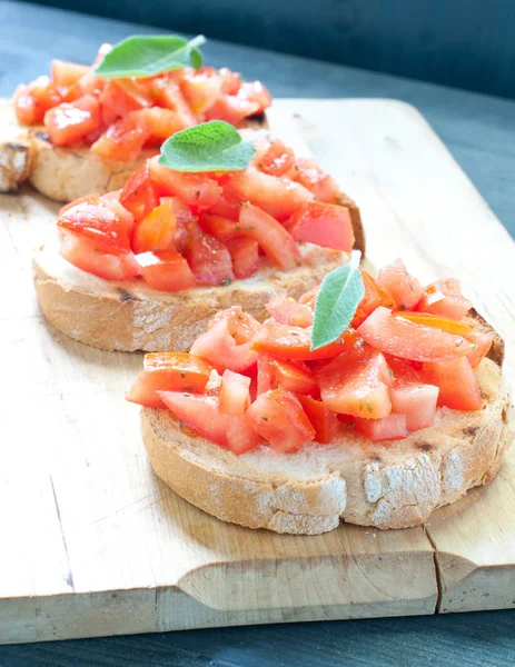 Tomaten Bruschetta Mit — Stockfoto