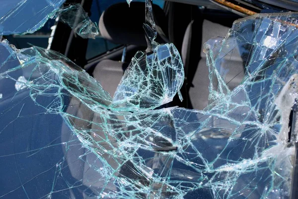 Windshield Car Serious Accident — Stock Photo, Image