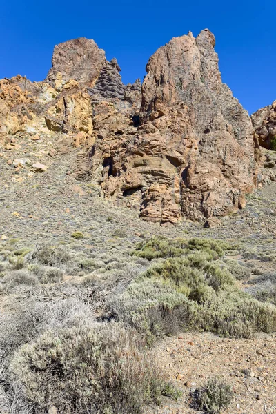 Skalní Útvary Parque Nacional Del Teide Tenerife Kanárské Ostrovy Španělsko — Stock fotografie