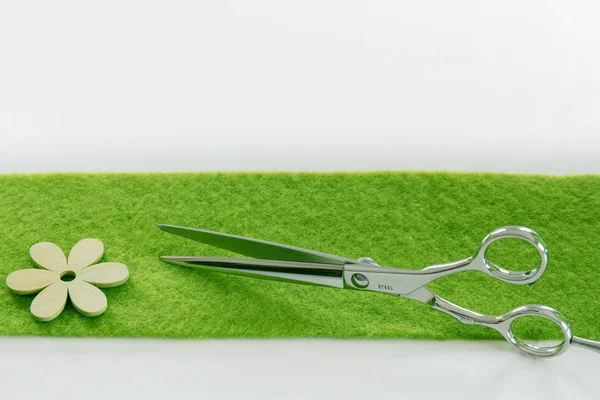 Scissors Brush White Background — Stock Photo, Image
