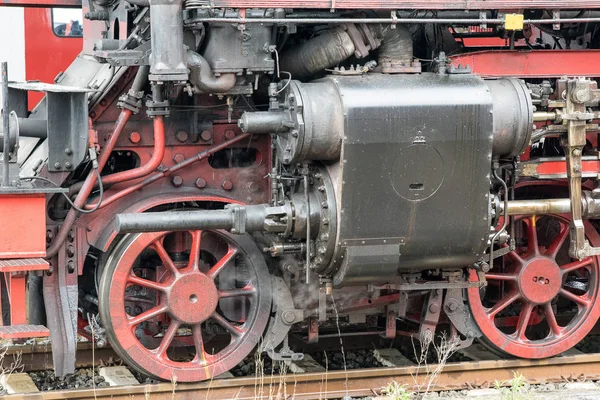 Velho Trem Locomotivo Vapor Veículo Ferroviário — Fotografia de Stock