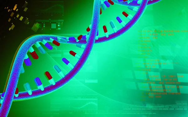 Dijital Illüstrasyon Renk Arka Plan Yapısında Dna — Stok fotoğraf