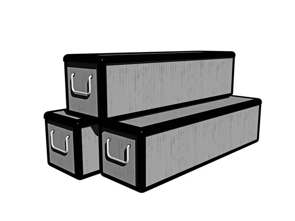 Lange Kisten Met Draaggreep — Stockfoto