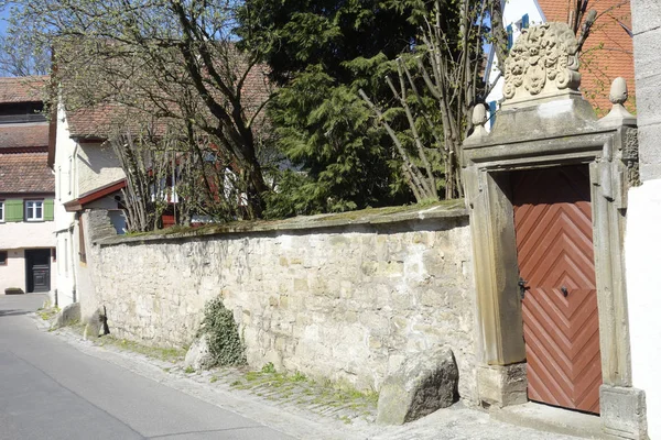 Historische Stadtmauer Rothenburger Haus — Stockfoto