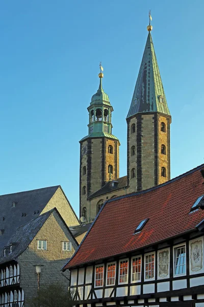 Tornyok Piac Templom Cosmas Damian Goslar — Stock Fotó