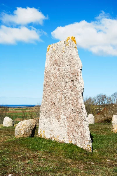 Piedra Pie Época Vikinga Isla Sucia Oland Mar Báltico — Foto de Stock