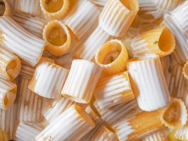 Paccheri Tradicional Italiano Macarrão Comida Com Creme — Fotografia de Stock