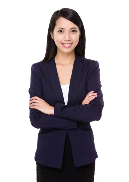 Asiática Mujer Negocios Fondo Blanco — Foto de Stock