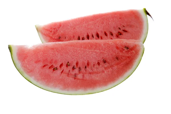 Plasterek Melona Wodnego Izolowany Białym Tle — Zdjęcie stockowe