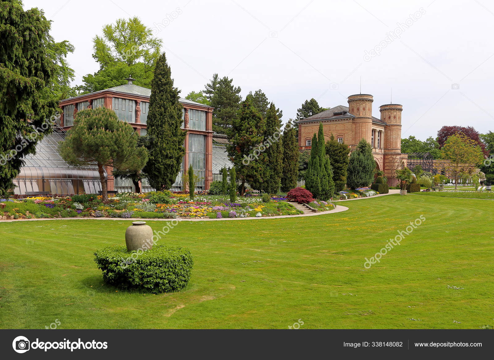 Gatehouse Conservatory Greenhouse Botanical Gardens Karlsruhe Stock