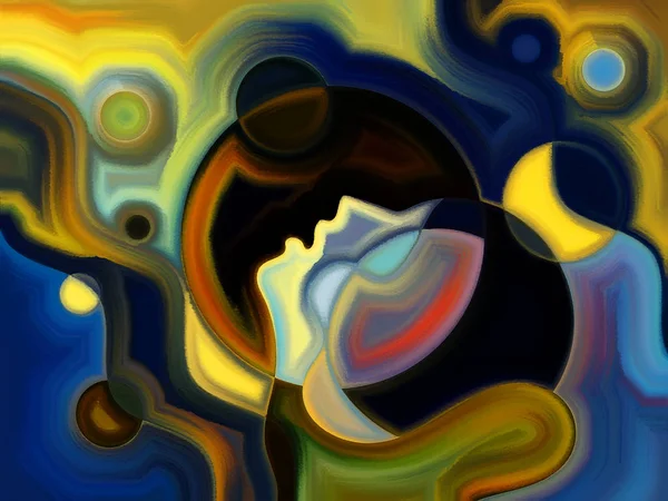 Серия Colors Mind Художественная Абстракция Состоящая Элементов Человеческого Лица Красочных — стоковое фото