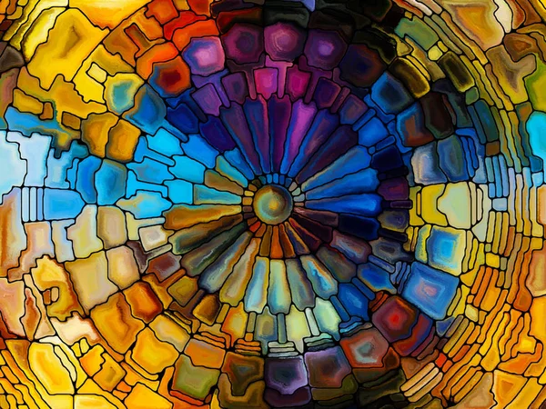 Gebrandschilderd Glas Patroon Serie Creatieve Regeling Van Virtuele Gebrandschilderd Glas — Stockfoto