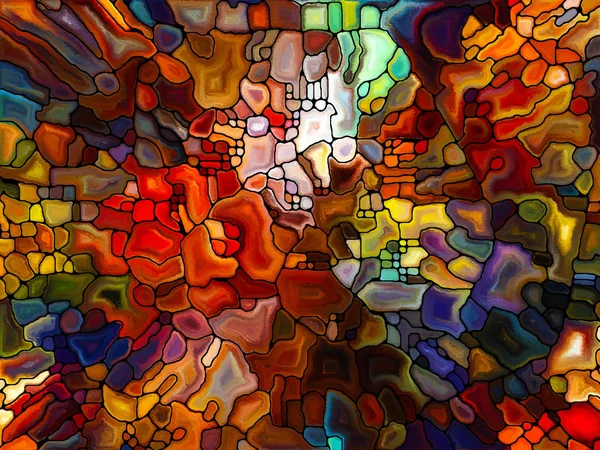 Stained Glass Pattern Series Arrangement Virtual Stained Glass Fragments Subject — Stock Photo, Image