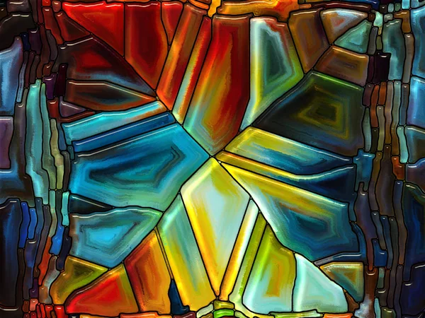 Gebrandschilderd Glas Patroon Serie Ontwerp Van Achtergrond Van Virtuele Gebrandschilderd — Stockfoto