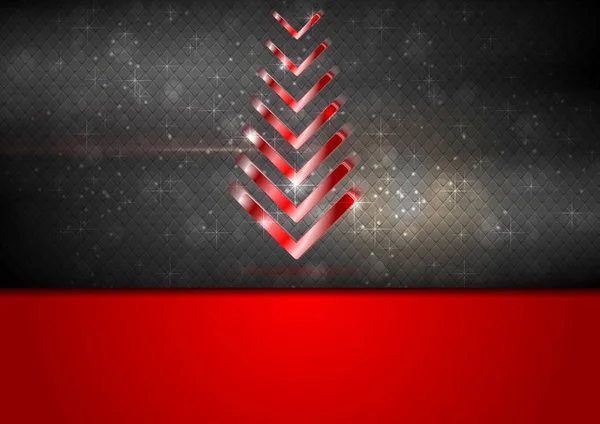 Fényes Vörös Fenyő Karácsonyi Háttér Vector Design — Stock Fotó