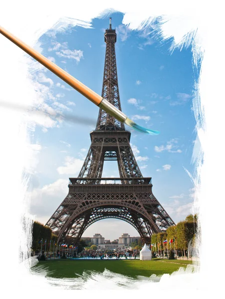 Eiffel Tower Paris Sunny Day — Stock Photo, Image