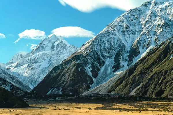 Aoraki Mount Cook Monte Cozinhar Aldeia Monte Cozinhar Parque Nacional — Fotografia de Stock