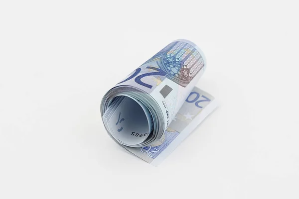 Dinero Del Euro Mueve Sobre Fondo Blanco —  Fotos de Stock