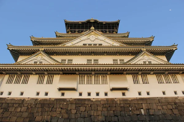Castelo Osaka Pôr Sol Osaka Japão — Fotografia de Stock