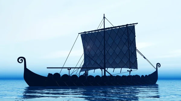 Şafakta Viking Gemisi — Stok fotoğraf