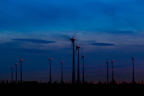 Windturbine Nachts — Stockfoto