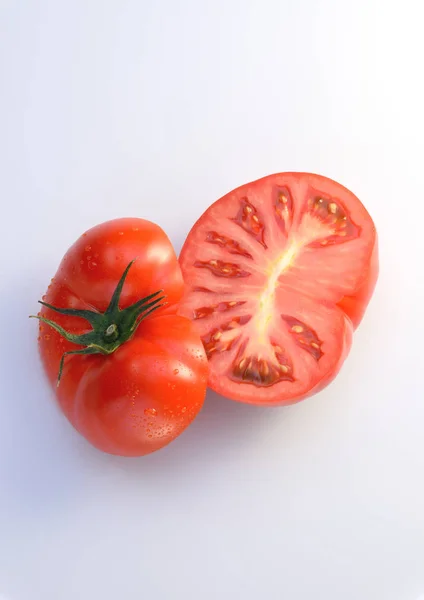 Sliced U200B U200Bheirloom Tomato Tomato Water Drops — Fotografia de Stock