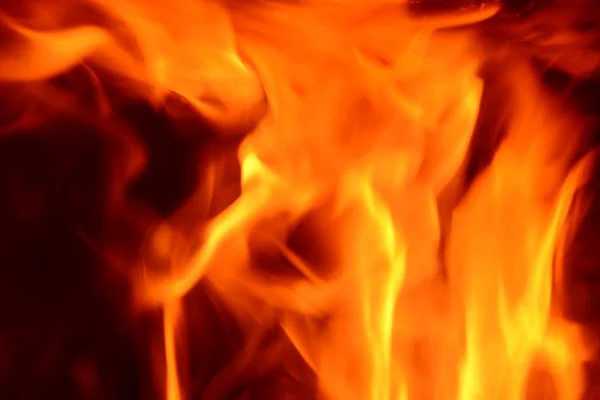 Горящий Огонь Пылающий Оранжево Красный Огонь — стоковое фото