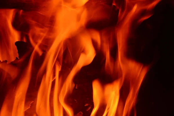 燃える火 燃えるオレンジ色の赤い火 — ストック写真