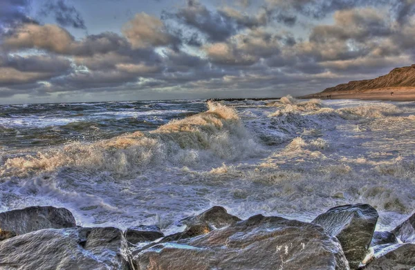 Stürmische See Mit Wellen Strand — Stockfoto
