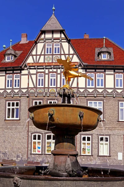 Storica Fontana Del Mercato Goslar — Foto Stock