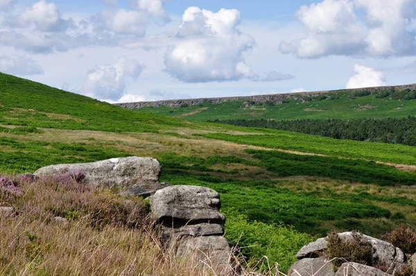 Wanderung Der Nähe Von Schild Burbage Valley — Stockfoto