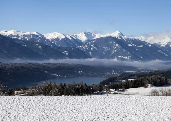 Paisagem Inverno Caríntia — Fotografia de Stock