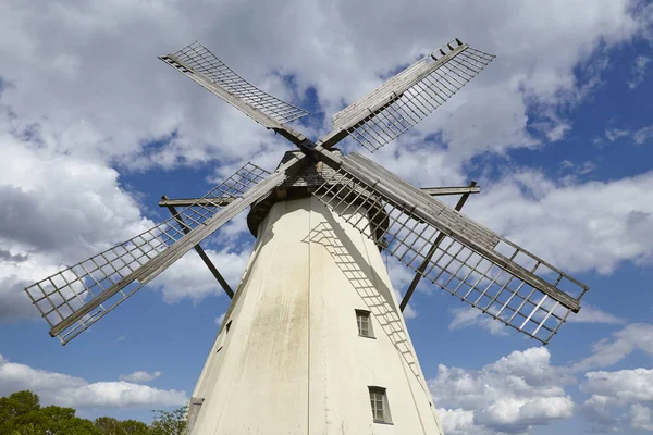 Väderkvarnen Grossenheerse Petershagen Tagen Med Blå Himmel Med Vita Moln — Stockfoto