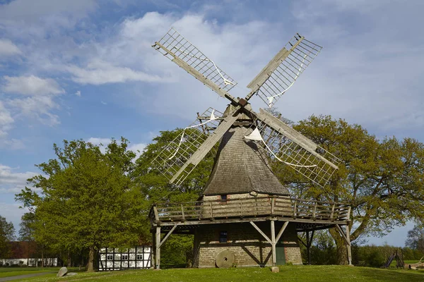 Moinho Vento Levern Stemwede Alemanha Faz Parte Westphalia Mill Street — Fotografia de Stock