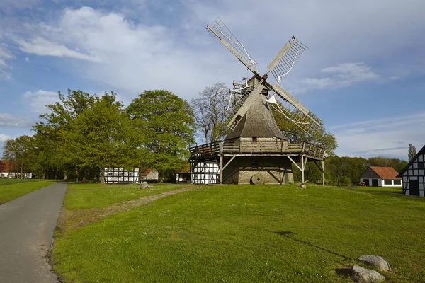 Väderkvarnen Levern Stemwede Tyskland Del Westfalen Mill Street Westfaelische Muehlenstrasse — Stockfoto