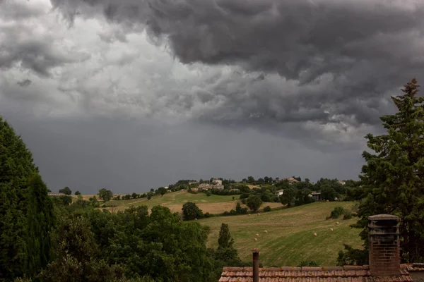 Eine Sturmfront Näherte Sich Meinem Haus Pesciano Der Nähe Von — Stockfoto